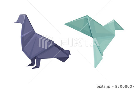 Color origami animals set. Pigeon and... - Stock Illustration [85068607] -  PIXTA