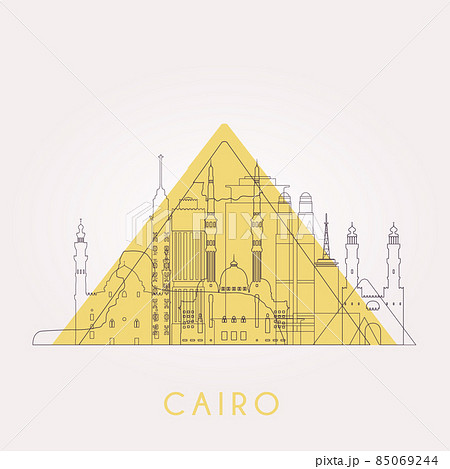 Outline Cairo skyline. Outline Cairo skyline. 85069244