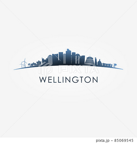 Wellington, New Zealand skyline silhouette 85069545