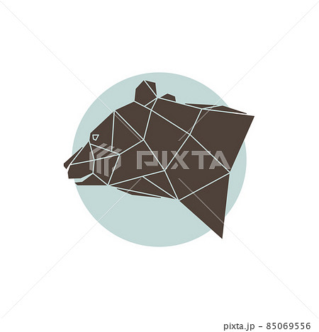 Abstract geometric brown bear head 85069556