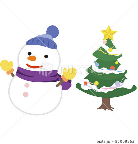雪だるまとツリー・ベクター 85069562