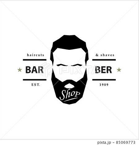 Barber shop logo. Hipster emblem.  85069773
