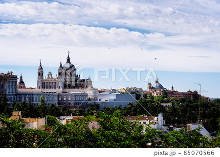 Cityscape of Madrid with Almudena Cathedral and Royal Palace, Spain Cityscape of Madrid with Almudena Cathedral and Royal Palace, Spain 85070566