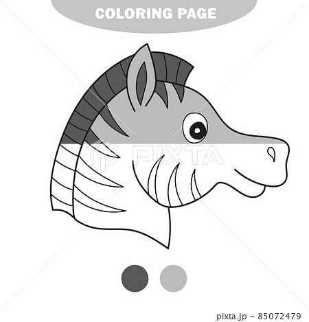 Simple coloring page. Coloring book for kids - zebra layout for game vector Simple coloring page. Coloring book for kids - zebra layout for game vector 85072479