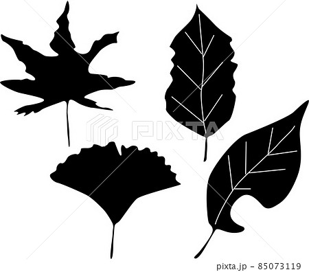 紅葉の落ち葉のシルエット素材のイラスト素材 紅葉の落ち葉のシルエット素材のイラスト素材