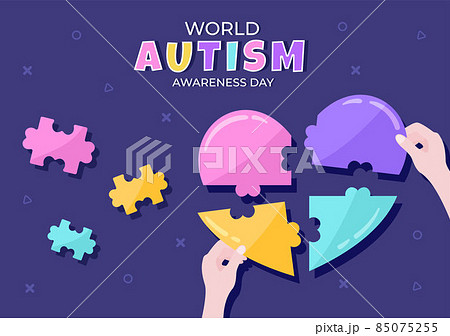 World Autism Awareness Day with Hand of Puzzle Pieces Suitable for Greeting Card, Poster or Banner in Flat Design Illustrations World Autism Awareness Day with Hand of Puzzle Pieces Suitable for Greeting Card, Poster or Banner in Flat Design Illustrations 85075255