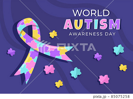 World Autism Awareness Day with Hand of Puzzle Pieces Suitable for Greeting Card, Poster or Banner in Flat Design Illustrations World Autism Awareness Day with Hand of Puzzle Pieces Suitable for Greeting Card, Poster or Banner in Flat Design Illustrations 85075258