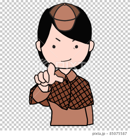 人差し指をつきつけてくる中年の探偵（女1） 85075587