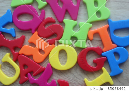 Colorful plastic toy alphabet blocks Colorful plastic toy alphabet blocks 85078442