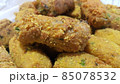 Spicy and delicious fried croquettes with a closeup perspective view 85078532