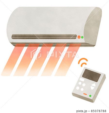 エアコン 暖房 イラスト素材 リモコン 85078788