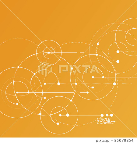 Vector abstract background. Circles technology pattern Rounded lines with connect dots. Dynamic illustration Vector abstract background. Circles technology pattern Rounded lines with connect dots. Dynamic illustration 85079854