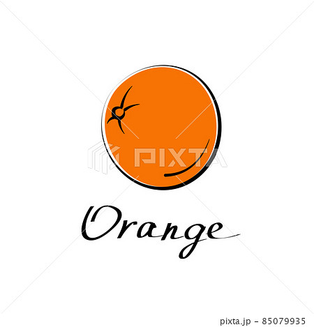 Orange vector cartoon flat illustration. Citrus mandarine tangerine, clementine sign. Fruit and vegetable logo Orange vector cartoon flat illustration. Citrus mandarine tangerine, clementine sign. Fruit and vegetable logo 85079935