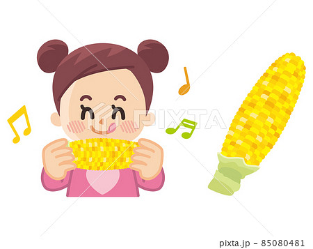 トウモロコシを食べる女の子 85080481