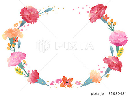 母の日のカーネーションなどの花のベクターイラスト背景(バナー ,ポスター) 85080484