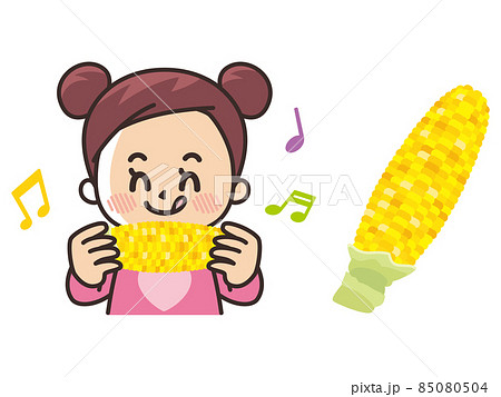 トウモロコシを食べる女の子 85080504