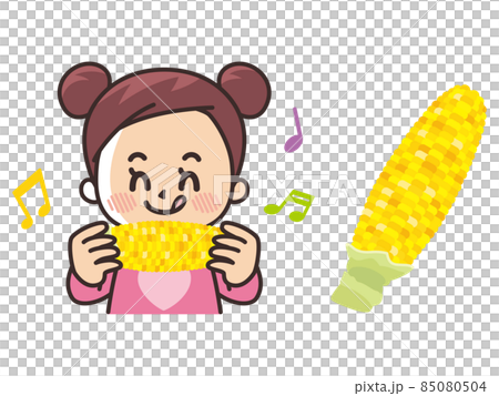 トウモロコシを食べる女の子 85080504