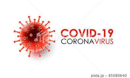 Coronavirus disease COVID-19 infection medical with typography and copy space. New official name for Coronavirus disease named COVID-19, pandemic risk background vector illustration 85080640