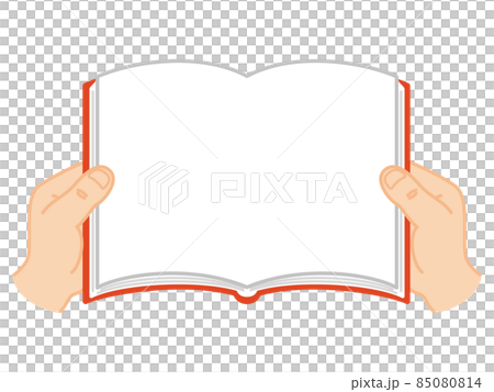 両手で本を開いている 85080814