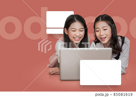 Asian female students learn coding, computer programming 85081619