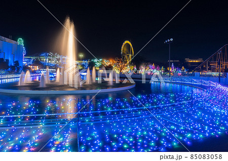 よみうりランドの夜景の写真素材
