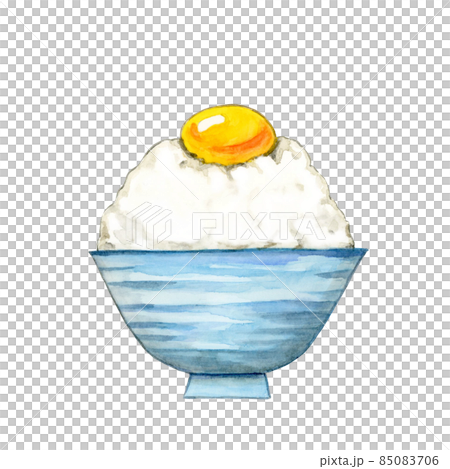 Rice with eggs [Hand-painted watercolor] 85083706