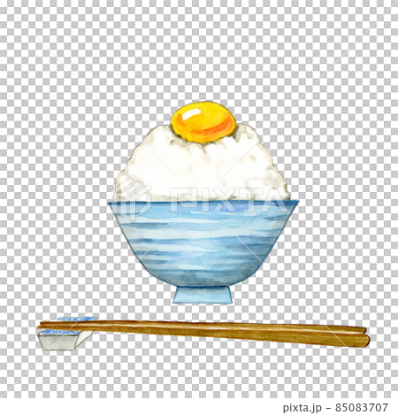 Rice with eggs [Hand-painted watercolor] 85083707