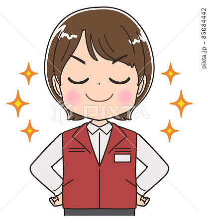 電気屋 ゲームセンター店員の女性のイラスト素材