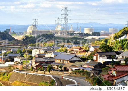 原子力発電所のある風景 佐賀県玄海町 九州電力玄海原子力発電所 原子力発電所のある風景 佐賀県玄海町 九州電力玄海原子力発電所 85084887
