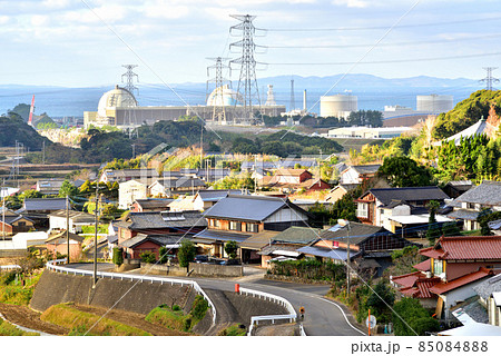 原子力発電所のある風景 佐賀県玄海町 九州電力玄海原子力発電所 原子力発電所のある風景 佐賀県玄海町 九州電力玄海原子力発電所 85084888