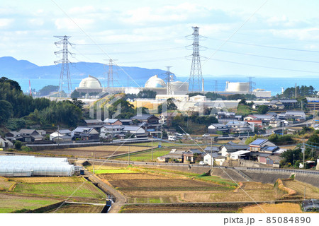 原子力発電所のある風景 佐賀県玄海町 九州電力玄海原子力発電所 原子力発電所のある風景 佐賀県玄海町 九州電力玄海原子力発電所 85084890
