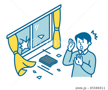 強風による窓割れ 強風による窓割れ 85086911