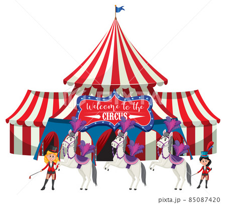Circus dome on white background Circus dome on white background 85087420