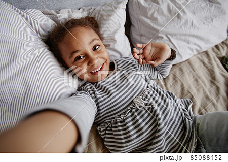 Little African American Girl Selfie POV 85088452