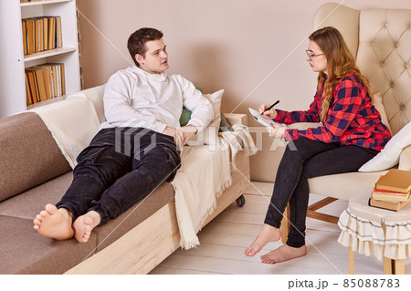 Psychotherapist works at home office, therapist sees patient in his apartment. 85088783