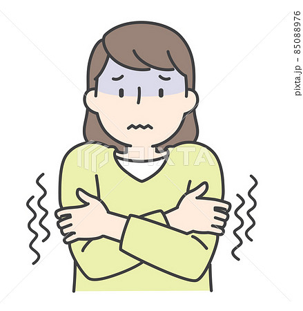 寒くて震えている女性 85088976