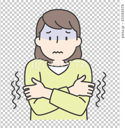 寒くて震えている女性 85088976
