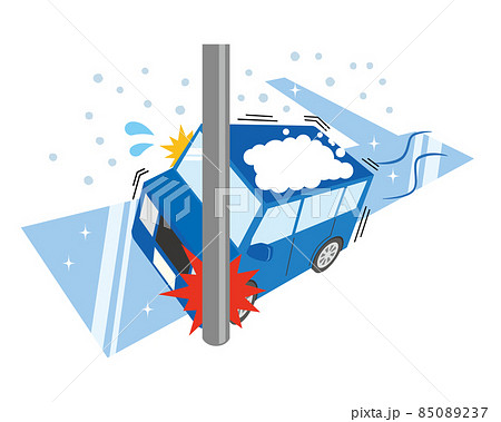 路面凍結で事故をおこす車 路面凍結で事故をおこす車 85089237