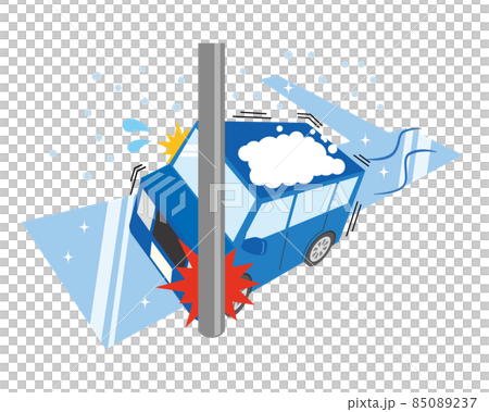 路面凍結で事故をおこす車 路面凍結で事故をおこす車 85089237