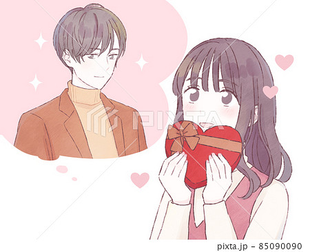好きな人にチョコを渡そうと考える女性 好きな人にチョコを渡そうと考える女性 85090090