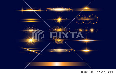 Set of golden transparent light lens flares Set of golden transparent light lens flares 85091344