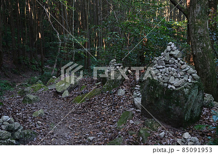 九千部山登山「登山道のケルン」 85091953