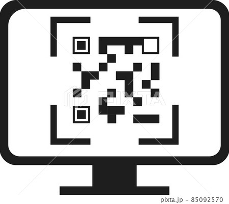 QR code on the computer screen. Vector image. 85092570