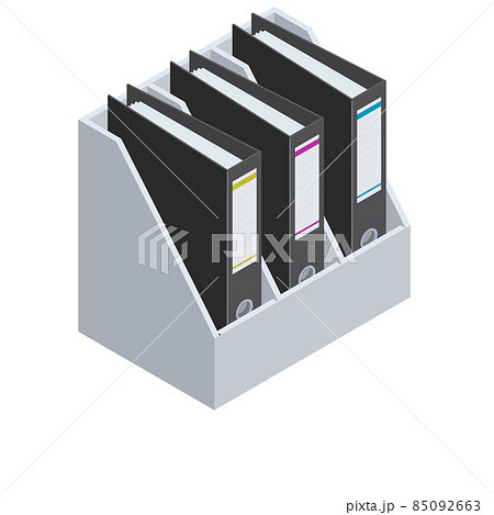 Folders binder with documents. Isometric flat vector illustration 85092663
