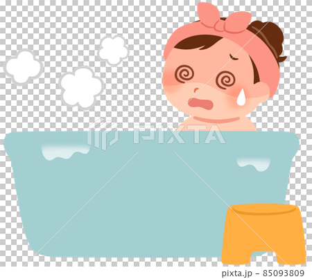 お風呂でのぼせる女性 85093809