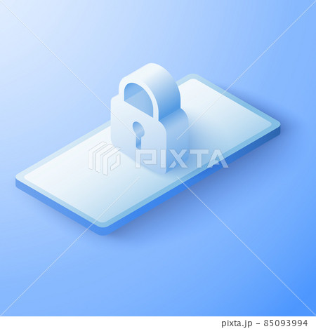 3D Mobile with padlock security concept. Digital technology data protection. Vector art illustration background 3D Mobile with padlock security concept. Digital technology data protection. Vector art illustration background 85093994