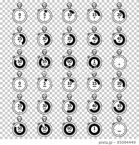 タイマーアイコン(5分刻み、0分~60分) タイマーアイコン(5分刻み、0分~60分) 85094449