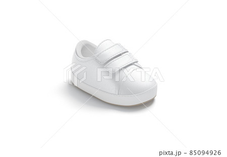 Blank white baby shoes mockup, side view 85094926