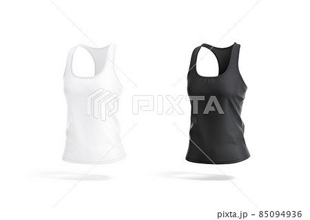 Blank black and white racerback tank top...のイラスト素材 [85094936] - PIXTA