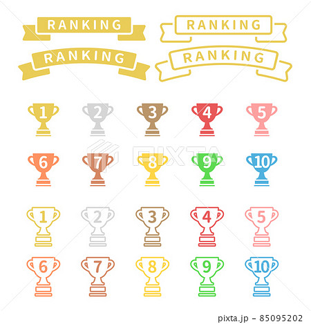 フラットなランキングアイコンセット 85095202